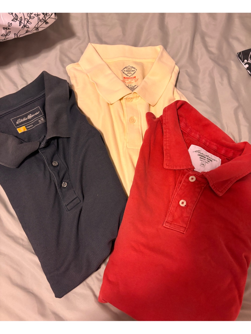 Pack of 3 men’s short sleeve polo shirts size xxl